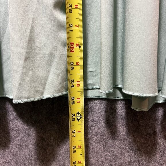 SHEIN Curve Dress 1XL Green Short Sleeve Mini Surplice Neckline‎ Boho Lace Trim - Picture 5 of 9